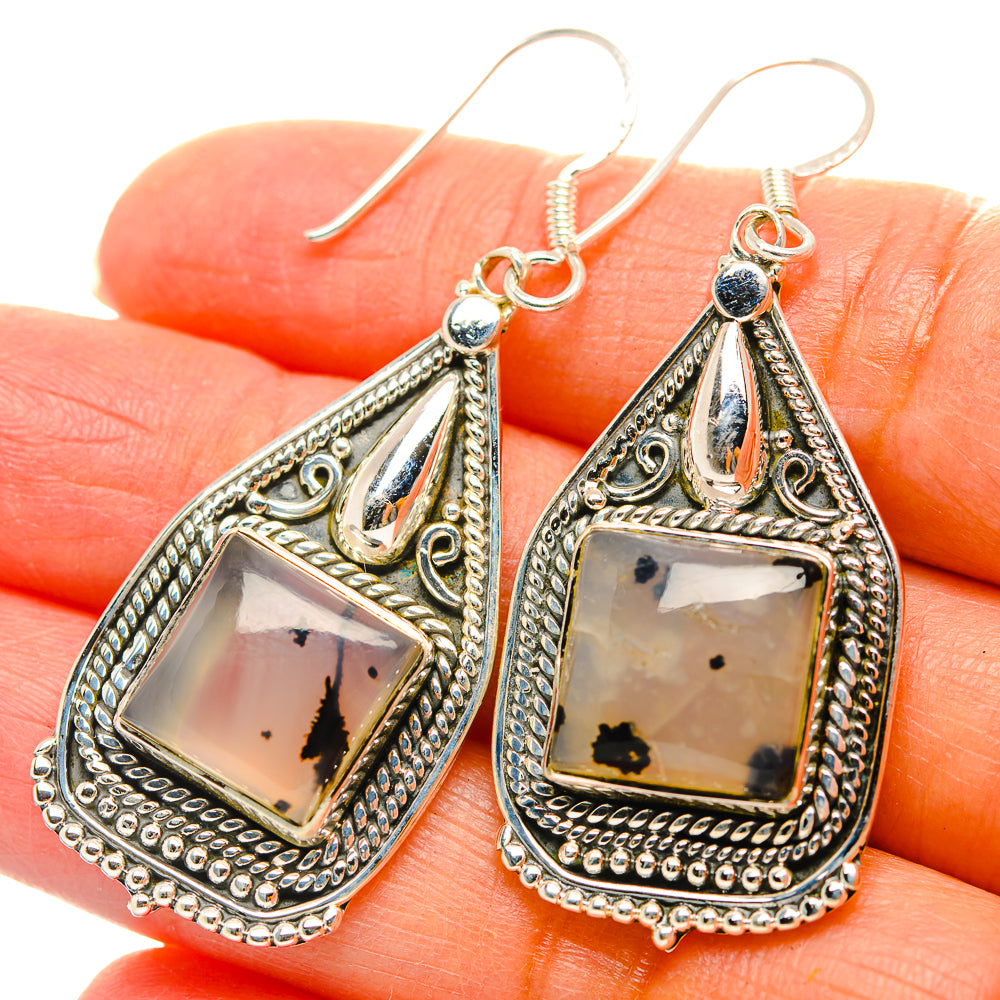 Montana Agate Earrings handcrafted by Ana Silver Co - EARR429327