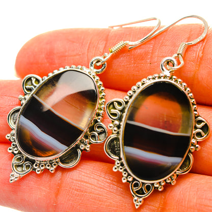Botswana Agate Earrings handcrafted by Ana Silver Co - EARR429331