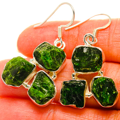 Chrome Diopside Earrings handcrafted by Ana Silver Co - EARR429335
