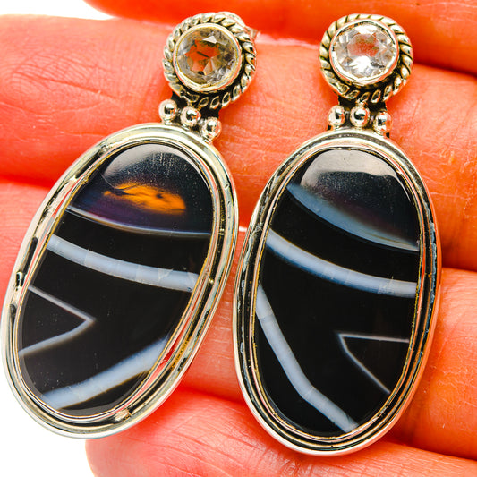 India Agate Earrings handcrafted by Ana Silver Co - EARR429339