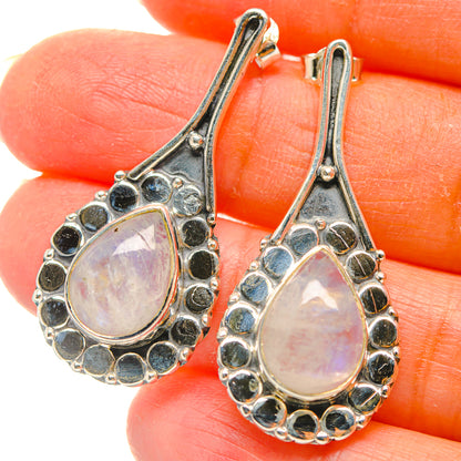 Rainbow Moonstone Earrings handcrafted by Ana Silver Co - EARR429340
