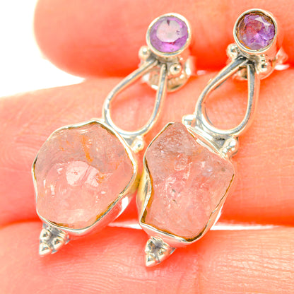 Rose Quartz Earrings handcrafted by Ana Silver Co - EARR429347