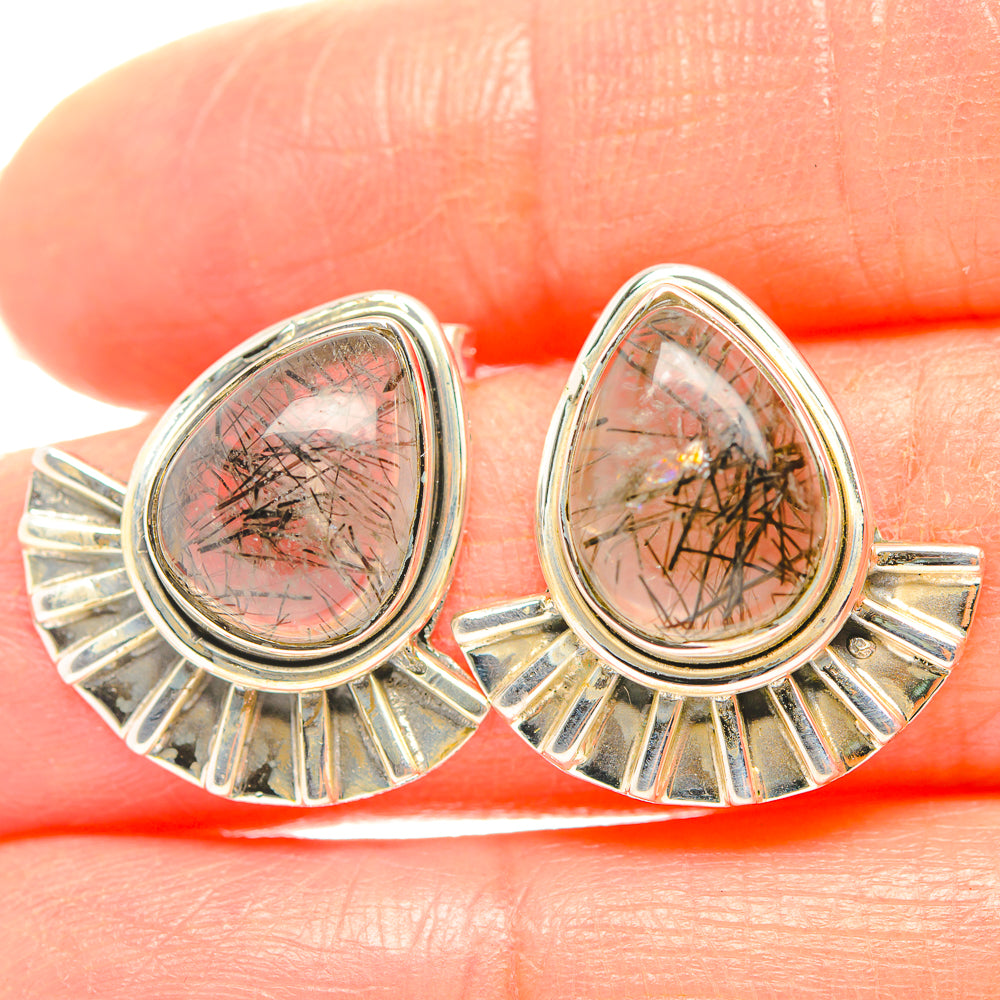 Tourmalinated Quartz Earrings handcrafted by Ana Silver Co - EARR429350