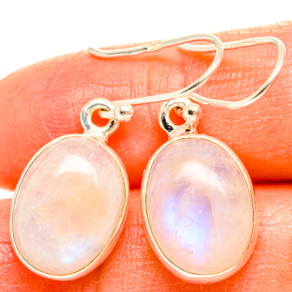 Rainbow Moonstone Earrings handcrafted by Ana Silver Co - EARR429367