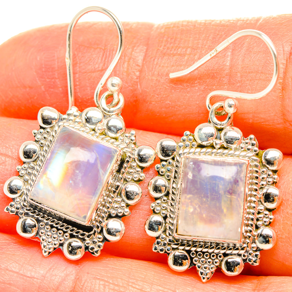 Rainbow Moonstone Earrings handcrafted by Ana Silver Co - EARR429372