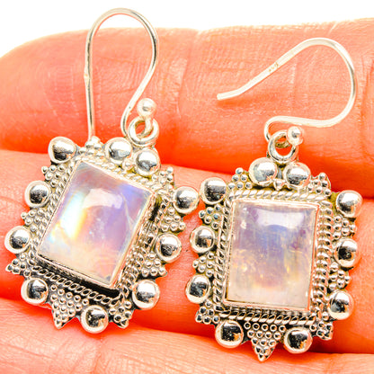 Rainbow Moonstone Earrings handcrafted by Ana Silver Co - EARR429372