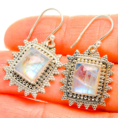 Rainbow Moonstone Earrings handcrafted by Ana Silver Co - EARR429378