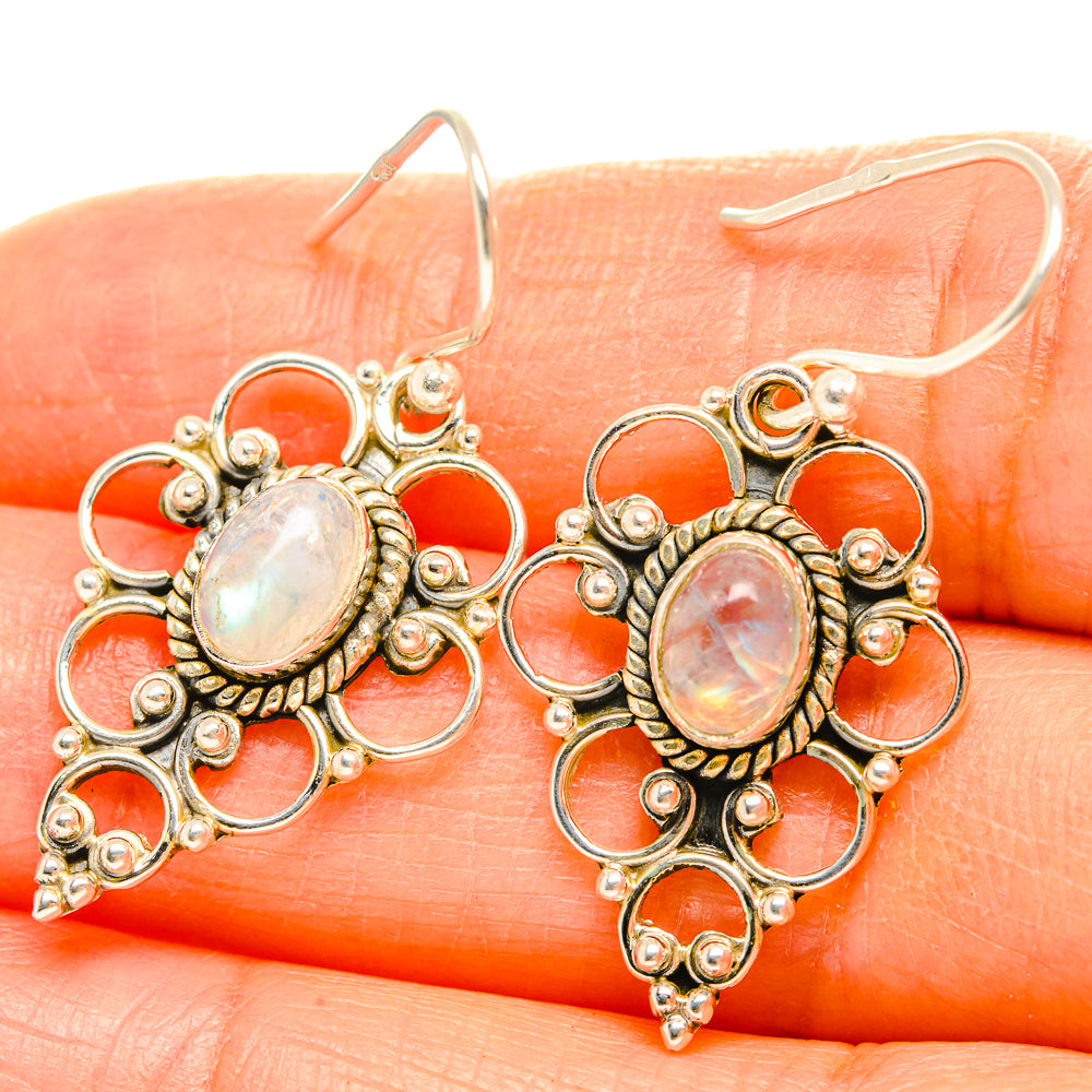Rainbow Moonstone Earrings handcrafted by Ana Silver Co - EARR429390