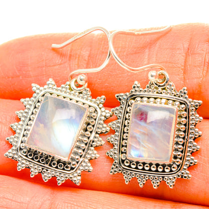 Rainbow Moonstone Earrings handcrafted by Ana Silver Co - EARR429392