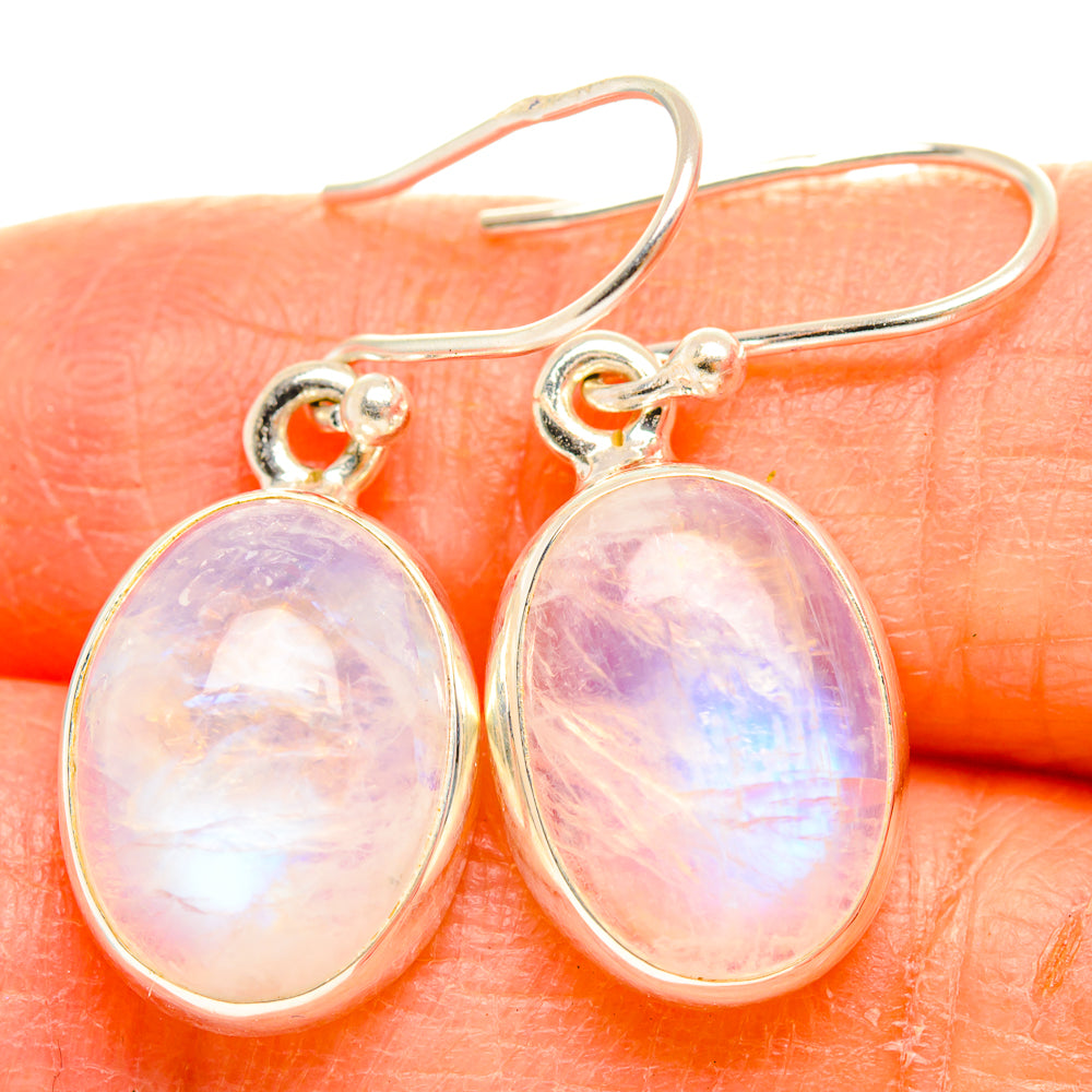 Rainbow Moonstone Earrings handcrafted by Ana Silver Co - EARR429407