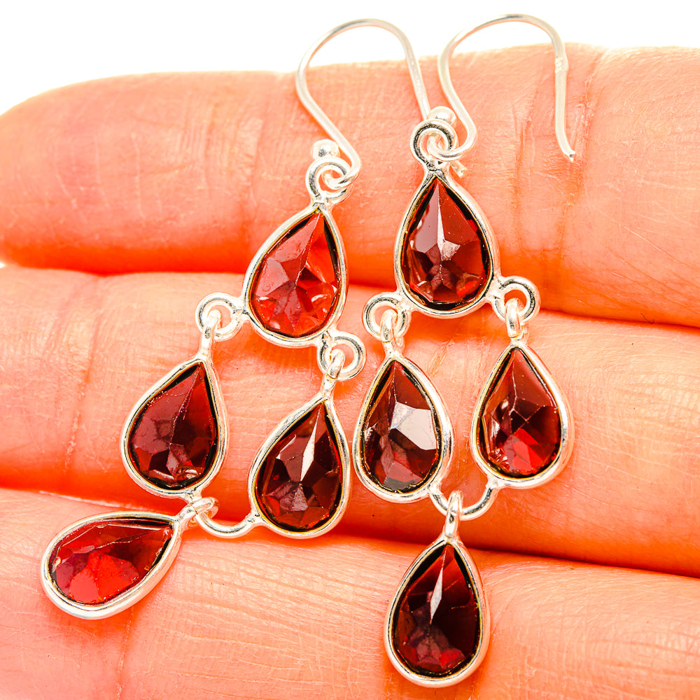 Garnet Earrings handcrafted by Ana Silver Co - EARR429413