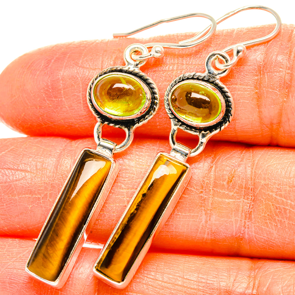 Tiger Eye Earrings handcrafted by Ana Silver Co - EARR429418