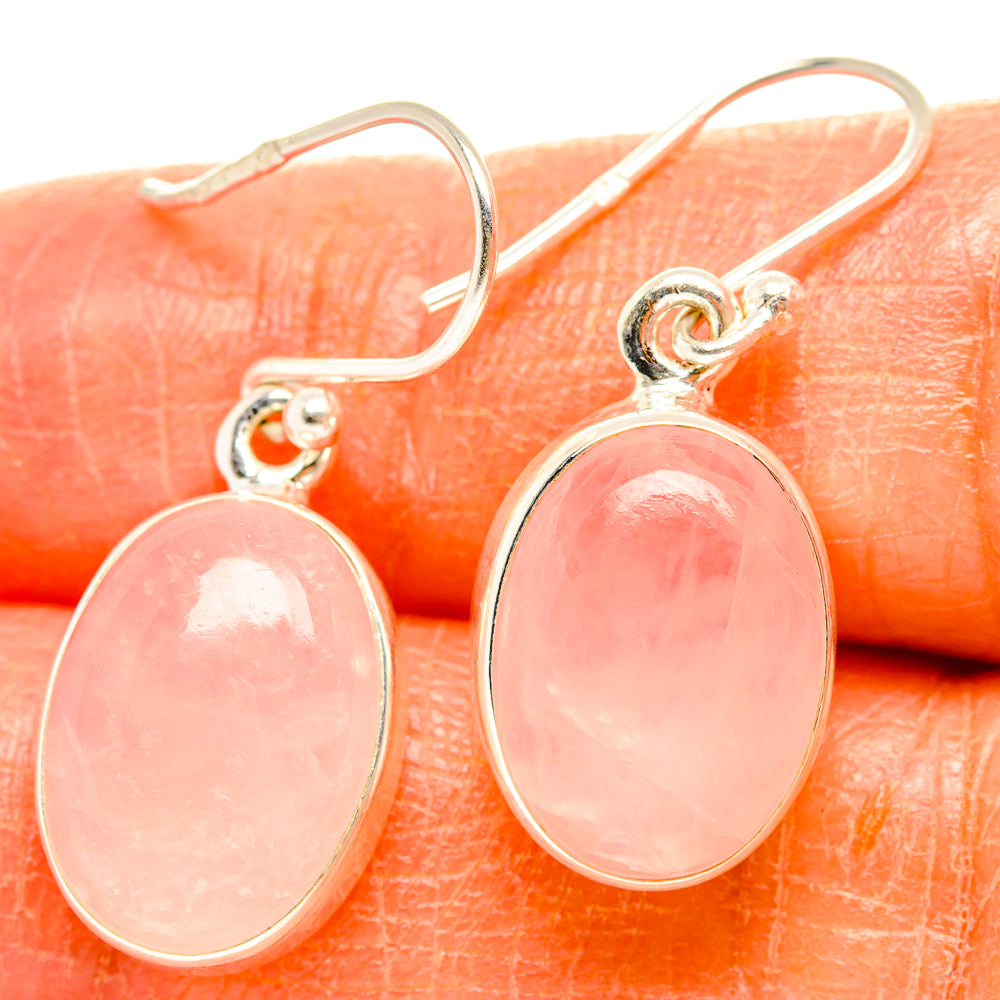 Rose Quartz Earrings handcrafted by Ana Silver Co - EARR429419