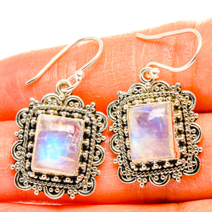 Rainbow Moonstone Earrings handcrafted by Ana Silver Co - EARR429420