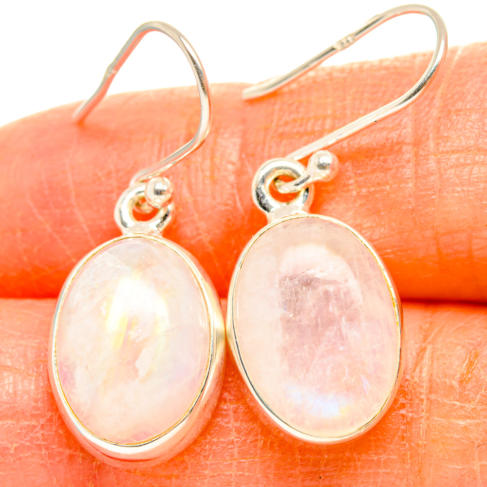 Rainbow Moonstone Earrings handcrafted by Ana Silver Co - EARR429426