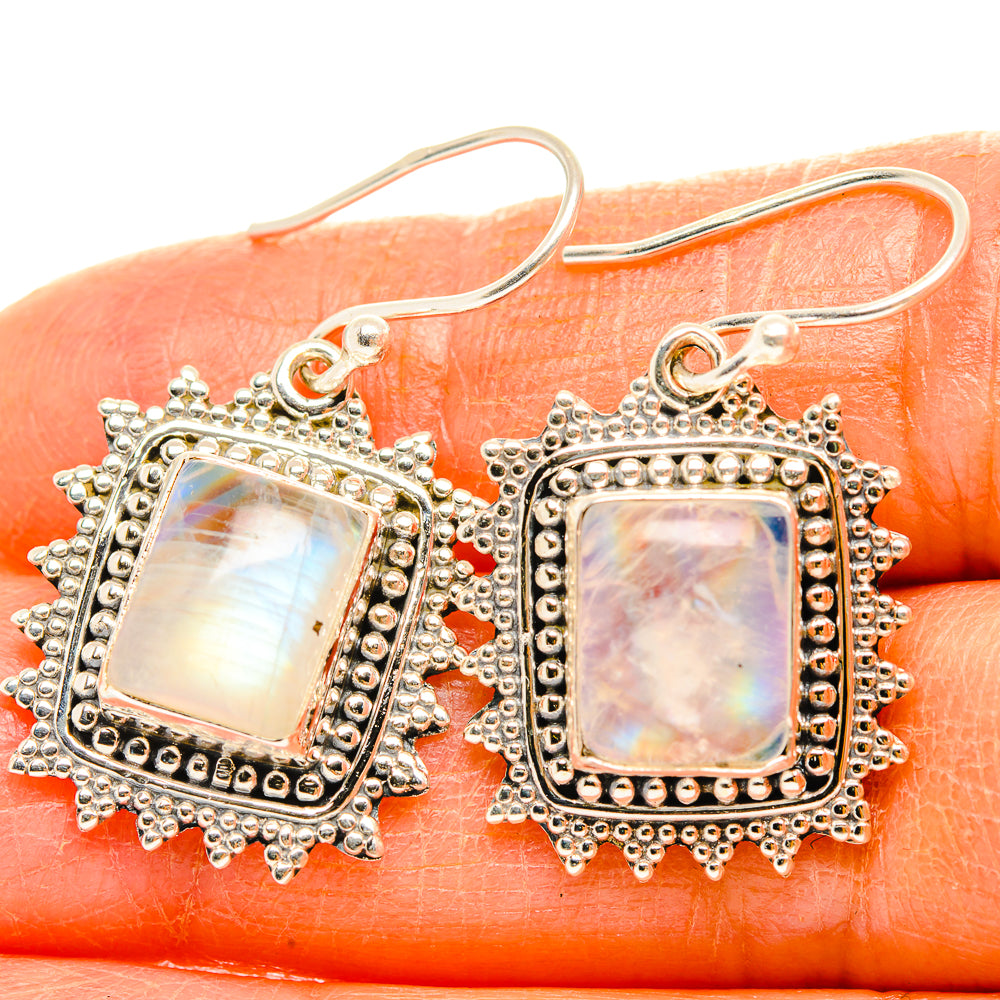 Rainbow Moonstone Earrings handcrafted by Ana Silver Co - EARR429429
