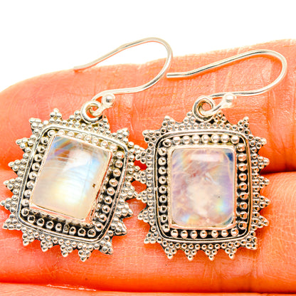 Rainbow Moonstone Earrings handcrafted by Ana Silver Co - EARR429429