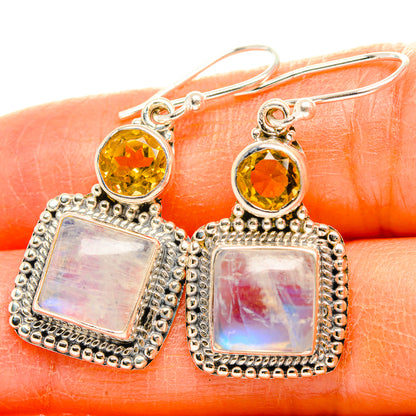 Rainbow Moonstone Earrings handcrafted by Ana Silver Co - EARR429432