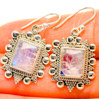 Rainbow Moonstone Earrings handcrafted by Ana Silver Co - EARR429438