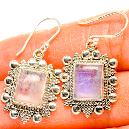 Rainbow Moonstone Earrings handcrafted by Ana Silver Co - EARR429453