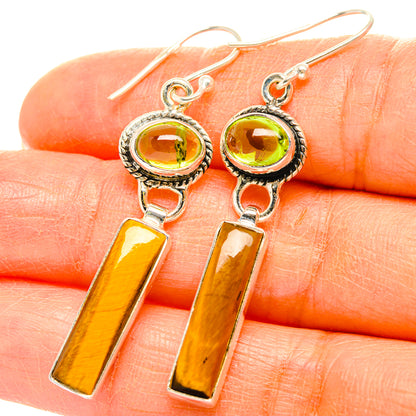 Tiger Eye Earrings handcrafted by Ana Silver Co - EARR429455