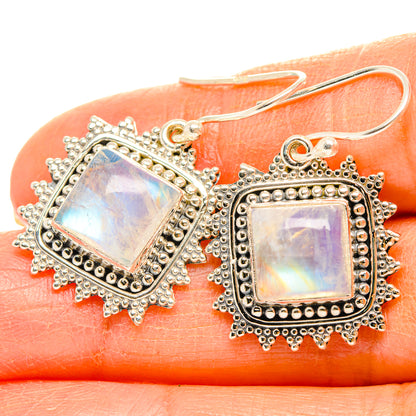 Rainbow Moonstone Earrings handcrafted by Ana Silver Co - EARR429456