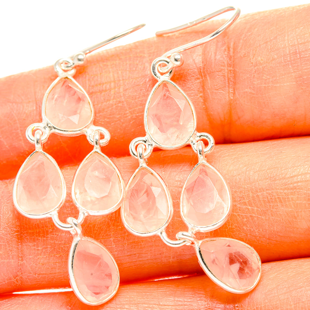 Rose Quartz Earrings handcrafted by Ana Silver Co - EARR429462