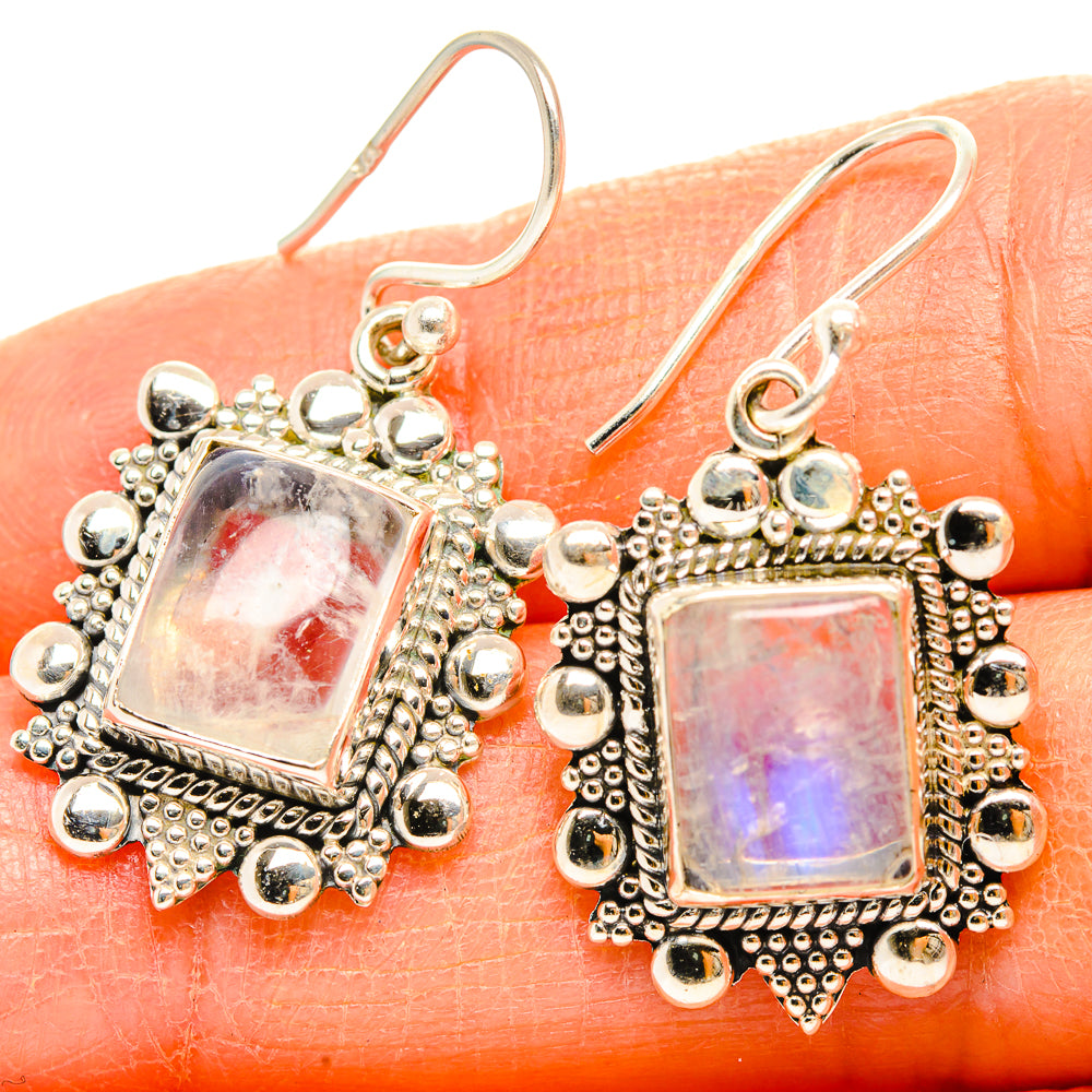 Rainbow Moonstone Earrings handcrafted by Ana Silver Co - EARR429464