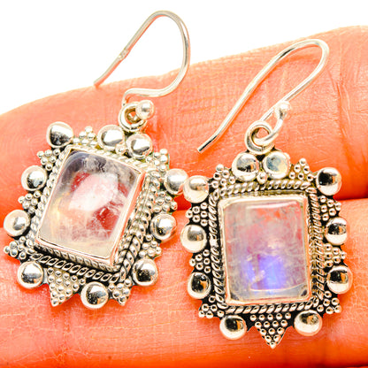 Rainbow Moonstone Earrings handcrafted by Ana Silver Co - EARR429464