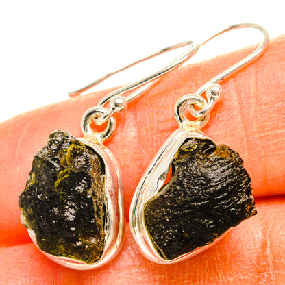 Czech Moldavite Earrings handcrafted by Ana Silver Co - EARR429469