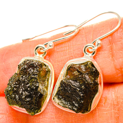 Czech Moldavite Earrings handcrafted by Ana Silver Co - EARR429472