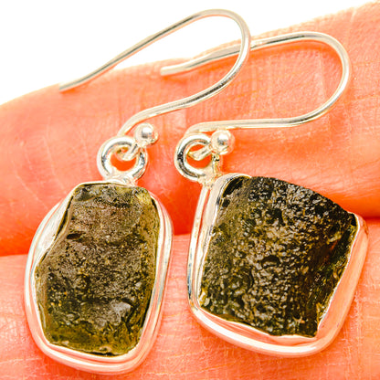 Czech Moldavite Earrings handcrafted by Ana Silver Co - EARR429473