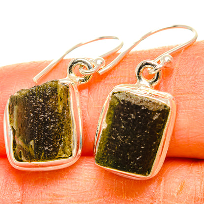 Czech Moldavite Earrings handcrafted by Ana Silver Co - EARR429475
