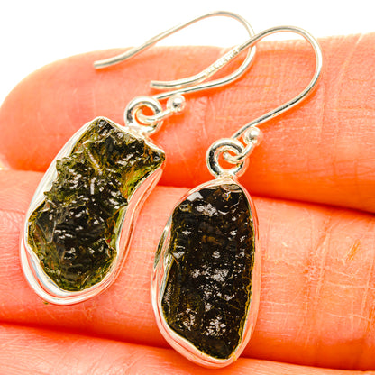 Czech Moldavite Earrings handcrafted by Ana Silver Co - EARR429479