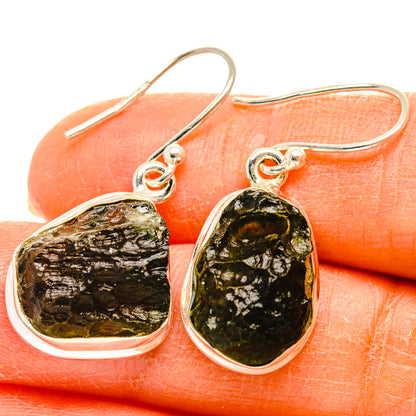 Czech Moldavite Earrings handcrafted by Ana Silver Co - EARR429480