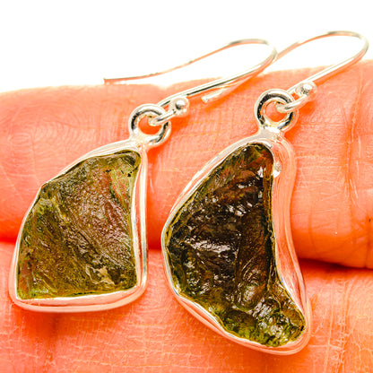 Czech Moldavite Earrings handcrafted by Ana Silver Co - EARR429481