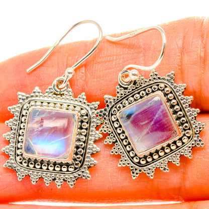 Rainbow Moonstone Earrings handcrafted by Ana Silver Co - EARR429486
