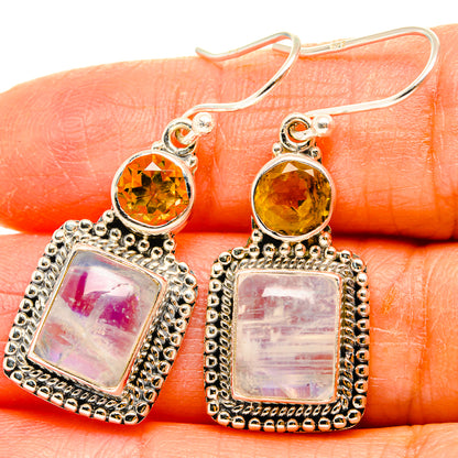 Rainbow Moonstone Earrings handcrafted by Ana Silver Co - EARR429487