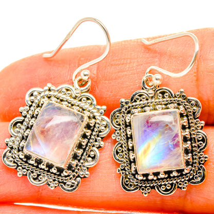 Rainbow Moonstone Earrings handcrafted by Ana Silver Co - EARR429488