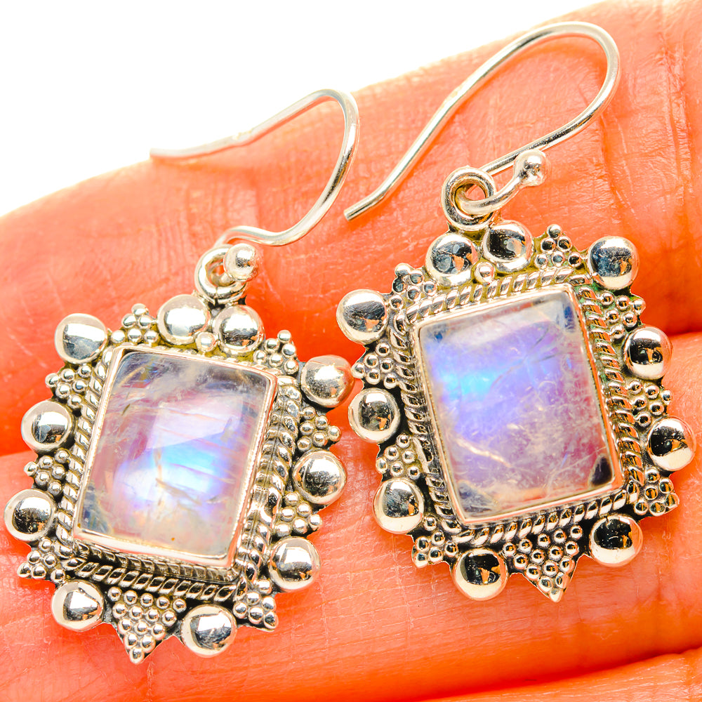 Rainbow Moonstone Earrings handcrafted by Ana Silver Co - EARR429490