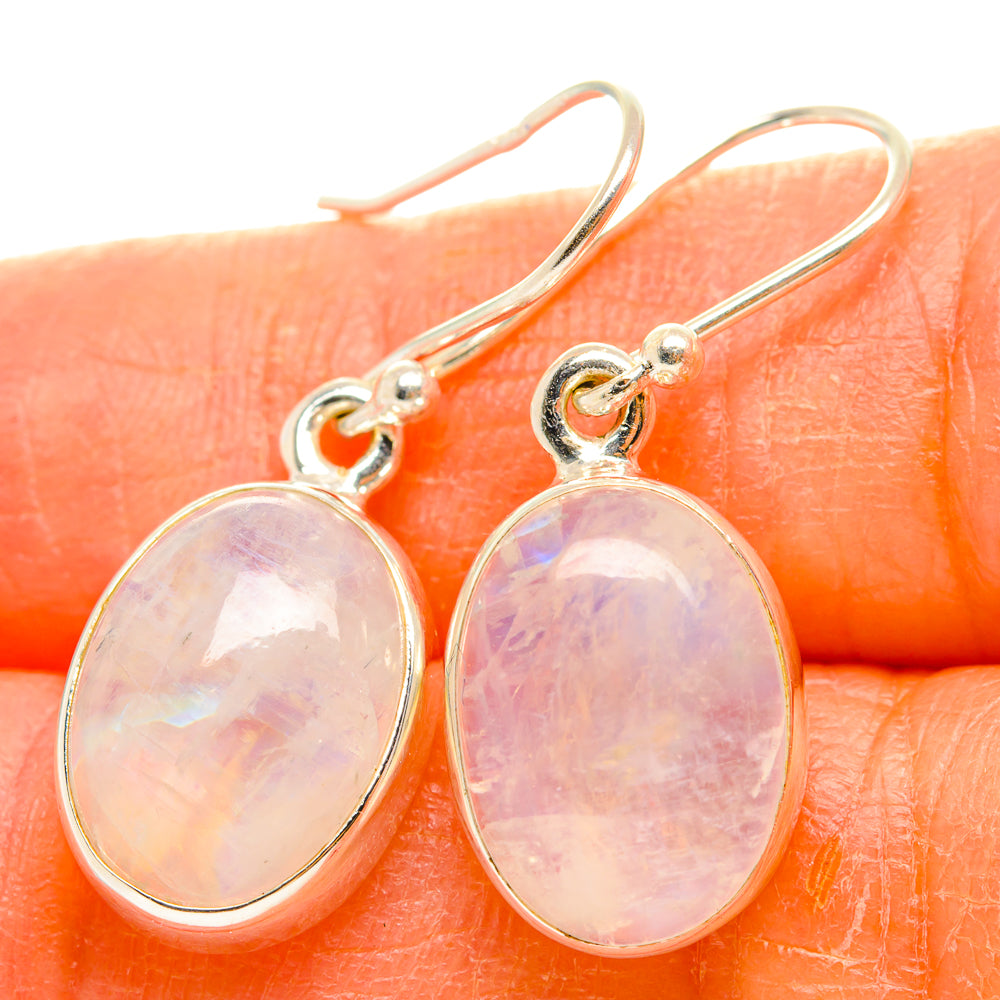 Rainbow Moonstone Earrings handcrafted by Ana Silver Co - EARR429494