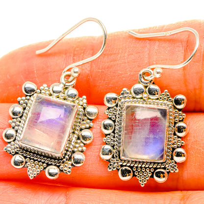 Rainbow Moonstone Earrings handcrafted by Ana Silver Co - EARR429497