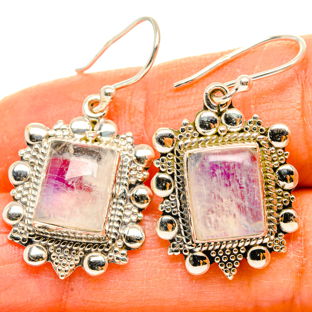 Rainbow Moonstone Earrings handcrafted by Ana Silver Co - EARR429501