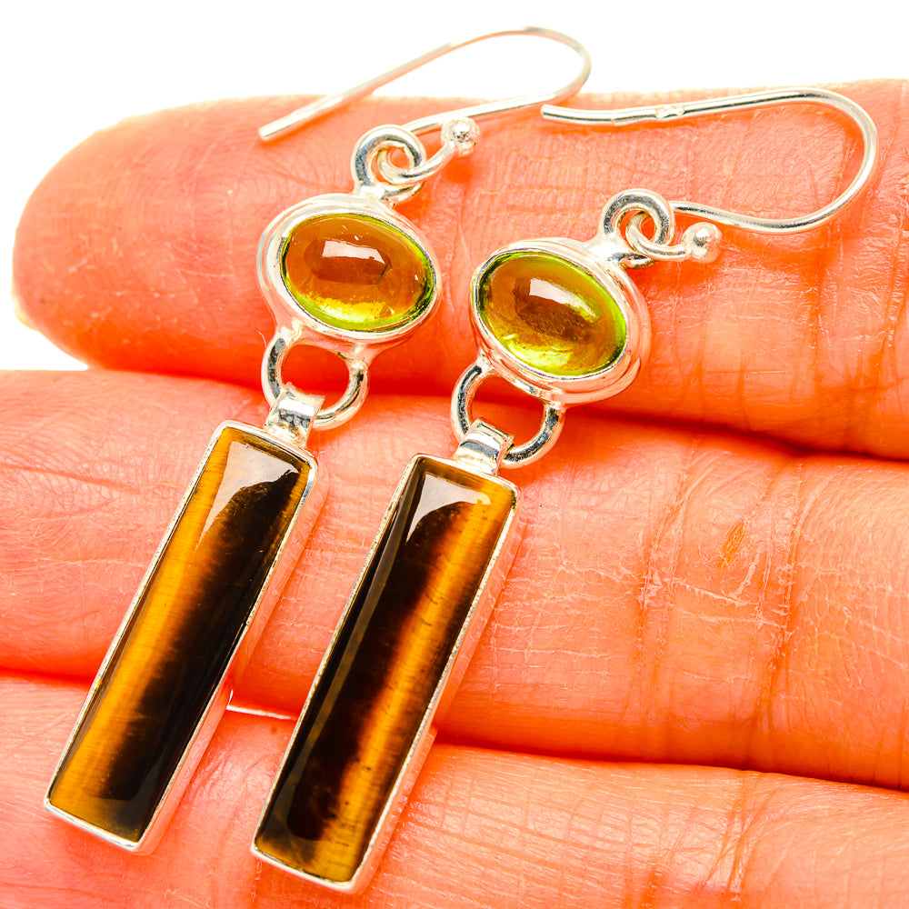Tiger Eye Earrings handcrafted by Ana Silver Co - EARR429507