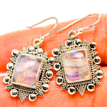 Rainbow Moonstone Earrings handcrafted by Ana Silver Co - EARR429511