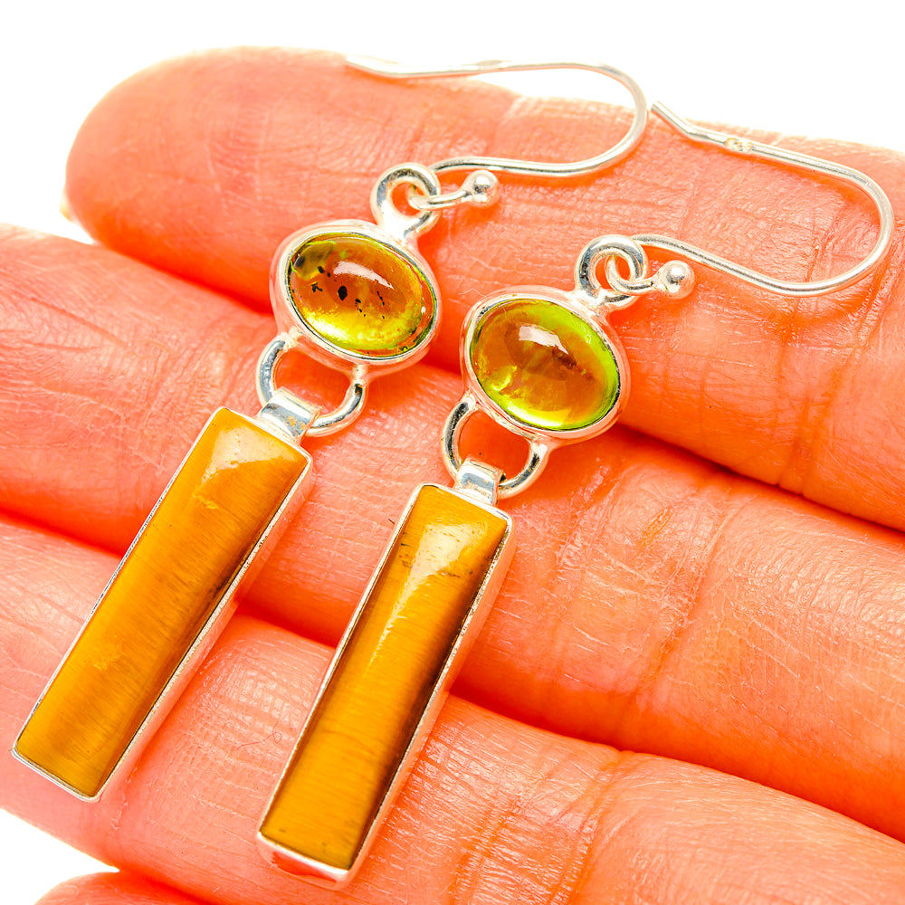 Tiger Eye Earrings handcrafted by Ana Silver Co - EARR429512