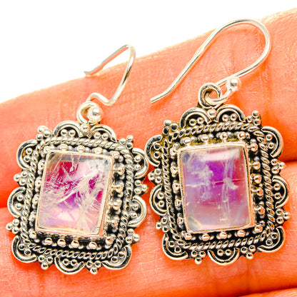 Rainbow Moonstone Earrings handcrafted by Ana Silver Co - EARR429513