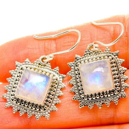 Rainbow Moonstone Earrings handcrafted by Ana Silver Co - EARR429520
