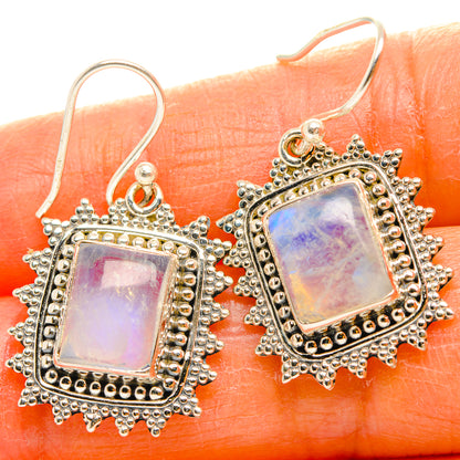 Rainbow Moonstone Earrings handcrafted by Ana Silver Co - EARR429523