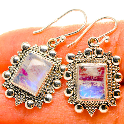 Rainbow Moonstone Earrings handcrafted by Ana Silver Co - EARR429527